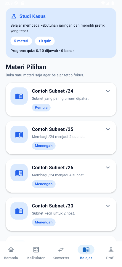 Screenshot Belajar 5 IP Subnet & CIDR Calculator